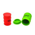 Best sale silicone oil barrel shape pill box storage case custom logo